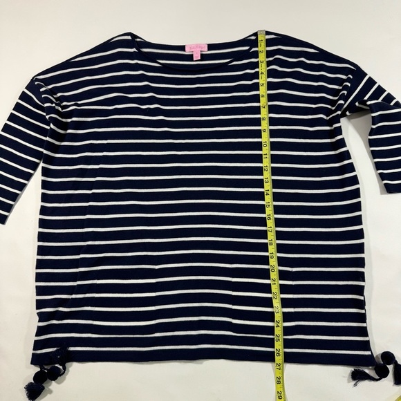 Lilly Pulitzer Elba Sweater Coastal She’ll Stripe Blue White - Picture 6 of 7